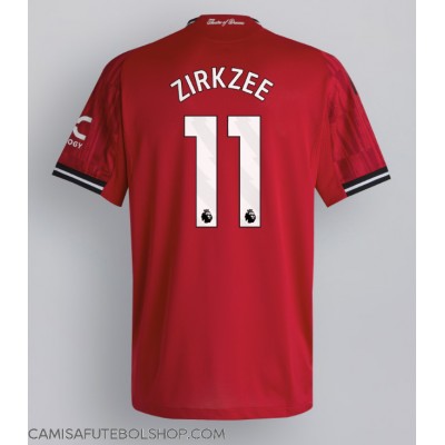 Camisa de time de futebol Manchester United Joshua Zirkzee #11 Replicas 1º Equipamento 2025-26 Manga Curta Camisa de time de futebol Manchester United Joshua Zirkzee #11 Replicas 1º Equipamento 2025-26 Manga Curta